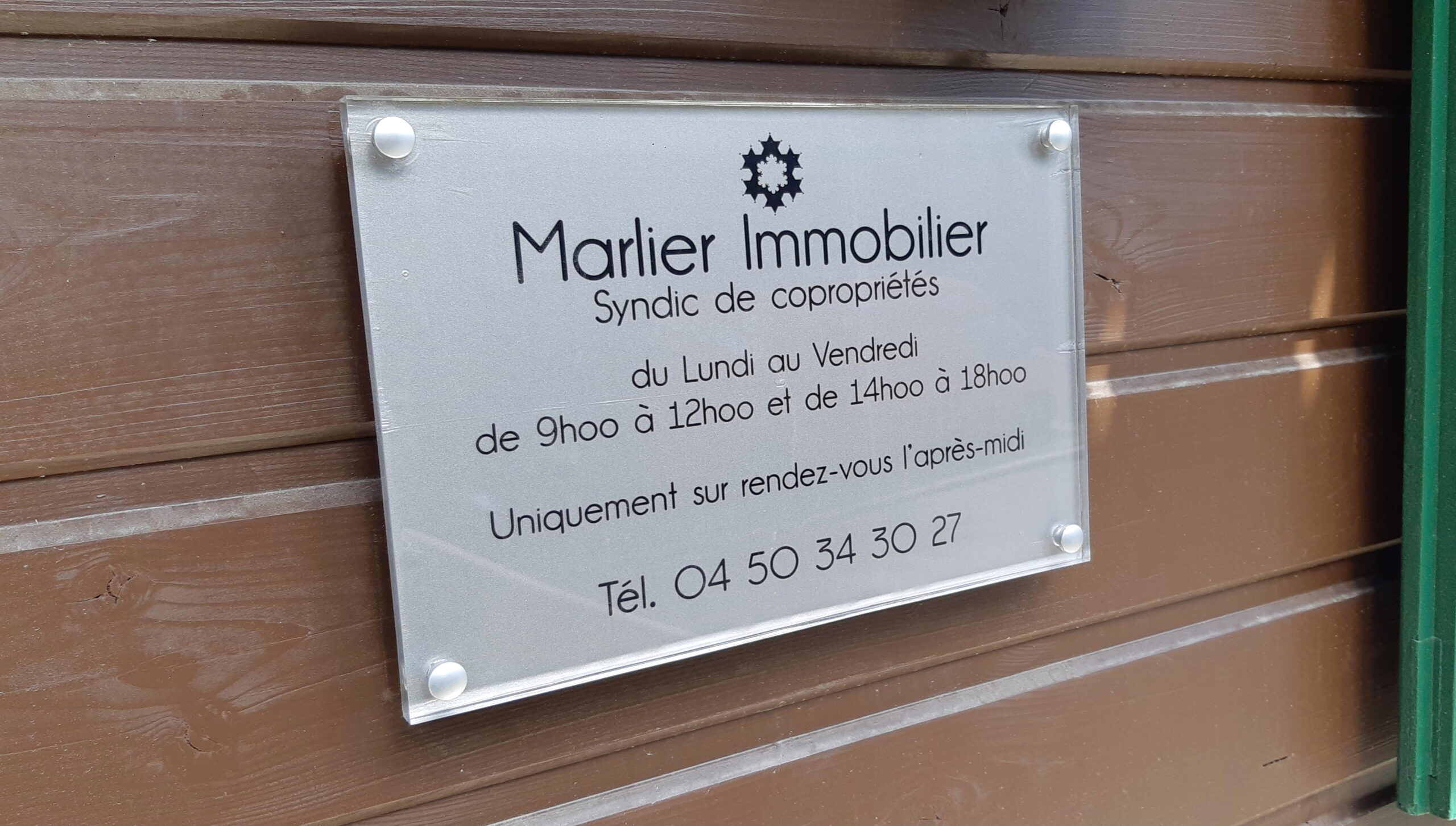 Plaque marlier immobilier