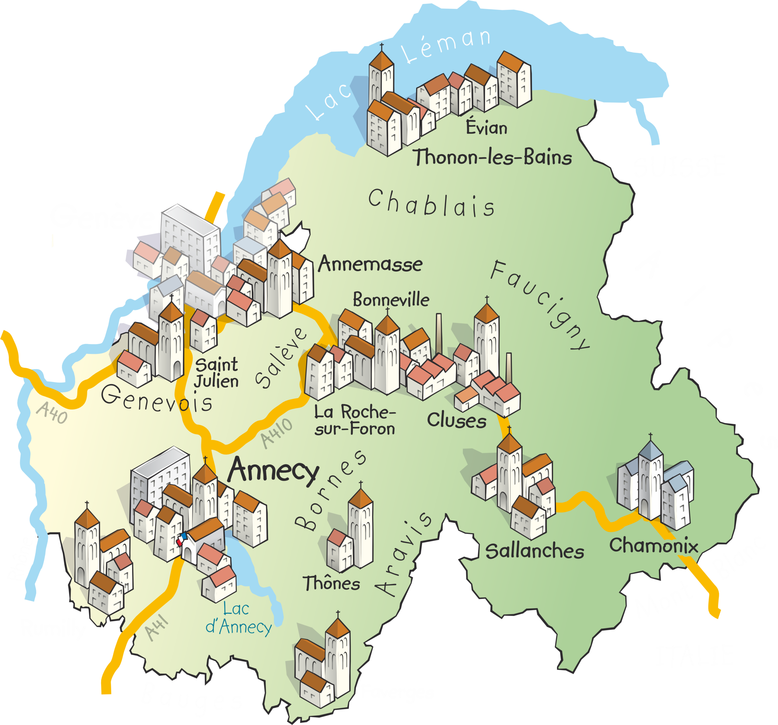 Carte Illustrée Haute-Savoie