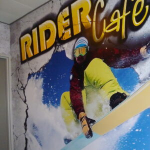 Rider Café Les Grands Montets fresque murale