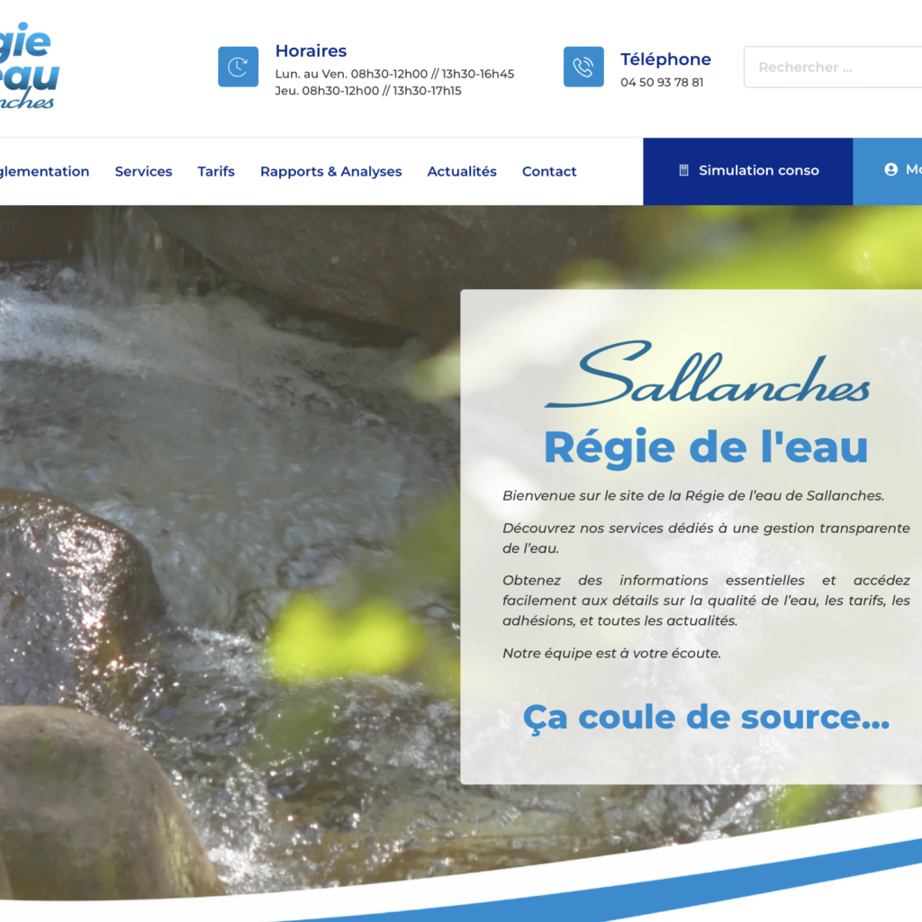 Refonte du site web de la Regie de l'eau Sallanches