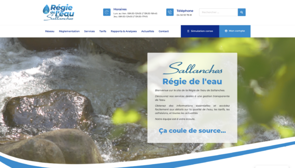 Refonte du site web de la Regie de l'eau Sallanches