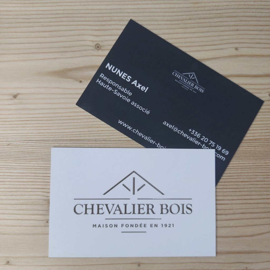 cartes de visite chevalier bois