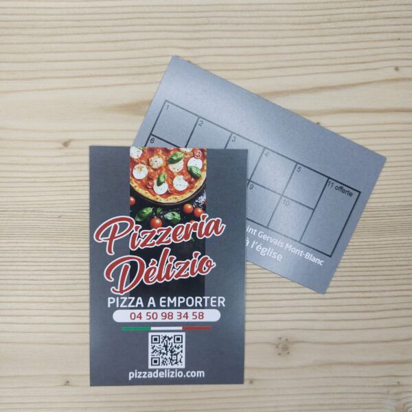 Pizzeria Delizio, cartes de visite