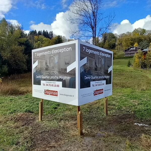 Publicité pour des logements d'exception proche de Megève