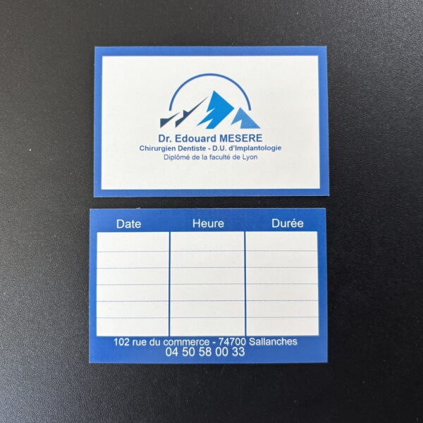 Cartes de visite personnalisées pour Dr Édouard Mesere