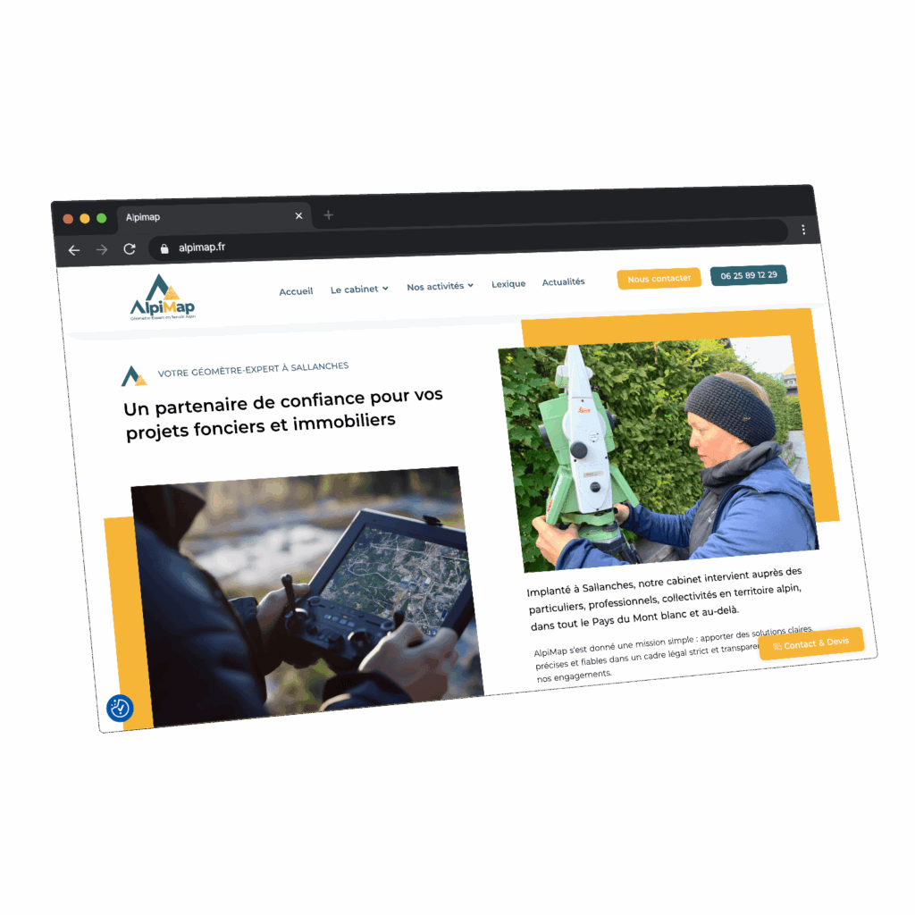 Création site web Alpimap par Dieupart, agence web à Sallanches. Site internet avec WordPress7