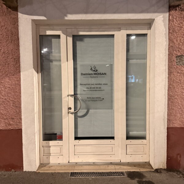 Vitrine Damien Moisan Notaire